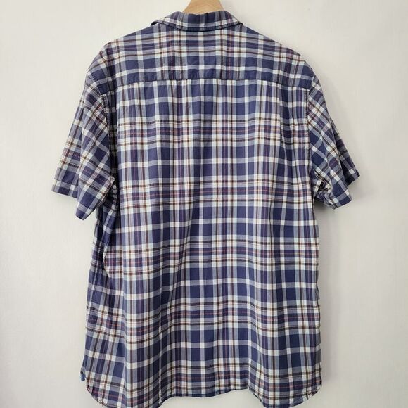 Tommy Bahama blue plaid short sleeve button‎ front shirt womens size L - Picture 3 of 6